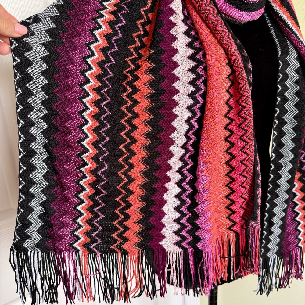 NEW Missoni Wool Blend Zigzag Large Scarf Shawl - Picture 3 of 10